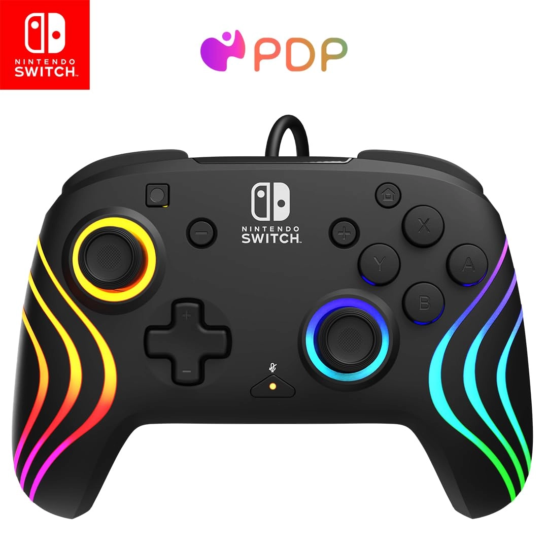 Nintendo Switch AFTER GLOW WAVE WIRED CONTROLLER - Black