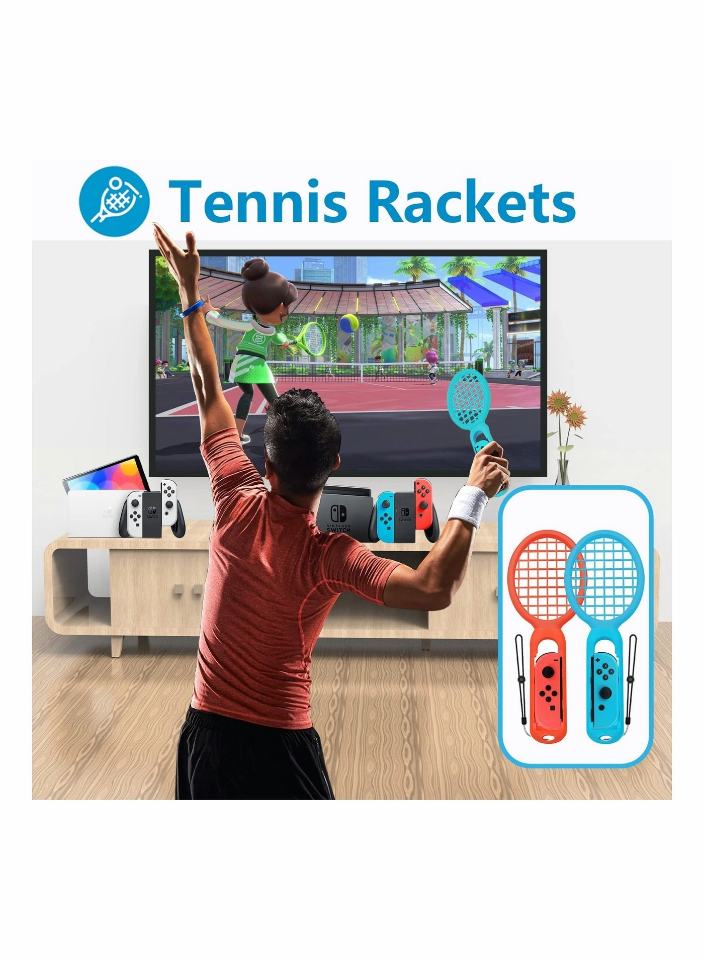 soccer leg straps + swordplay grips + volleyball wristbands + bowling grips + rackets for tennis and badminton - Switch/Switch OLED