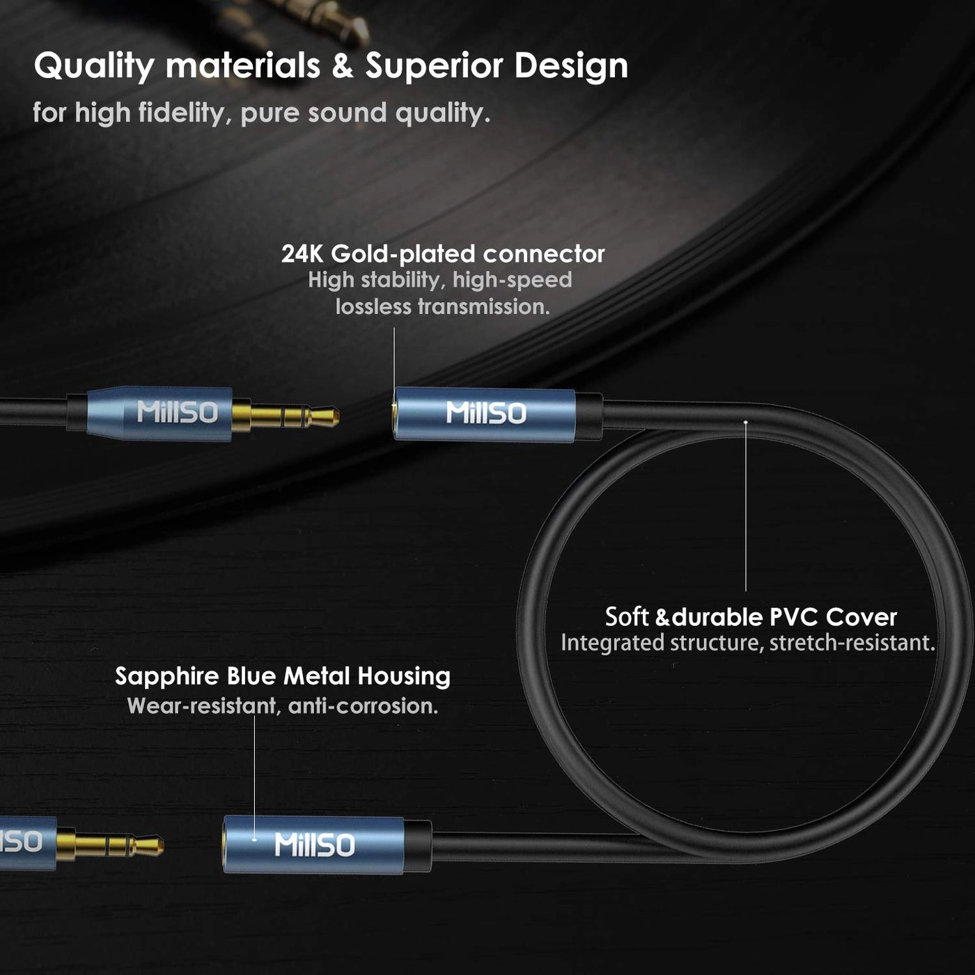 3.5mm Female to Female AUX Adapter Cable - 1m / 3.3 Feet