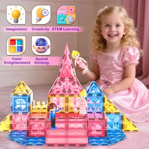 Diamond Magnetic Tiles - Princess Castle