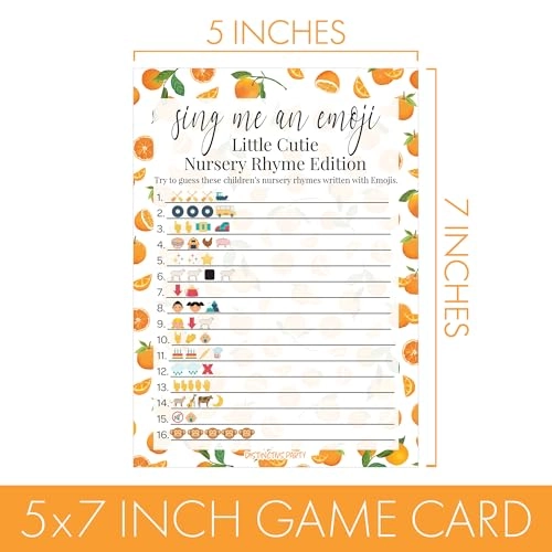 Little Cutie Baby Shower Emoji Game - 20 Adult