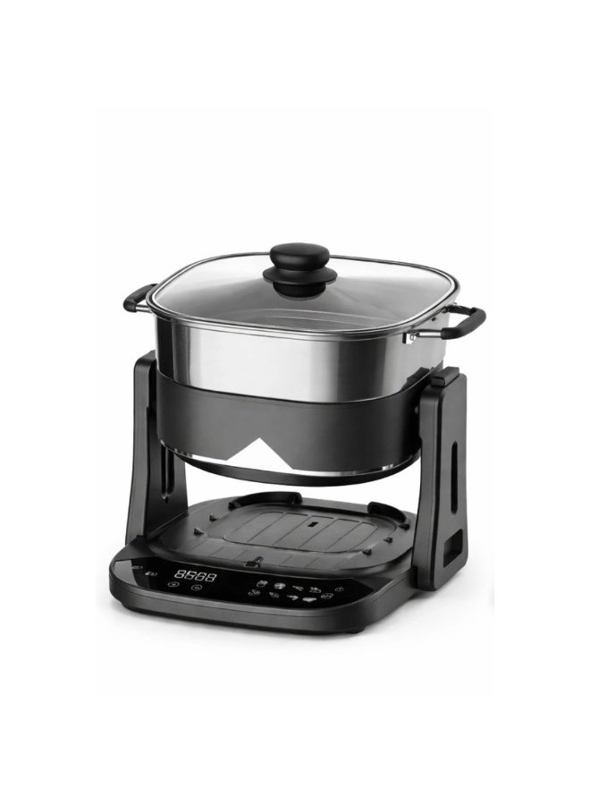 Tradeo 4-in-1 Multi-Function Electric Cooker - 180° Flip Design Digital Touch Control