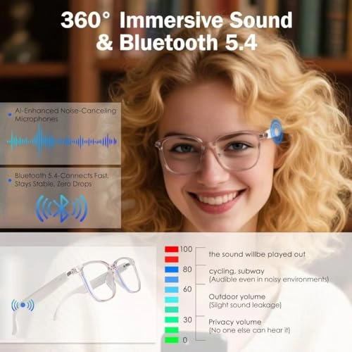 AI Smart Glasses - Bluetooth 144 Languages