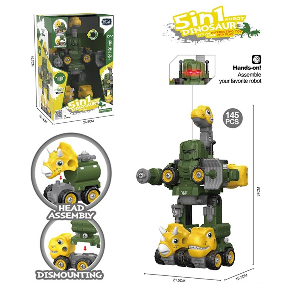 5-in-1 Dinosaur Robot Transformation Vehicle