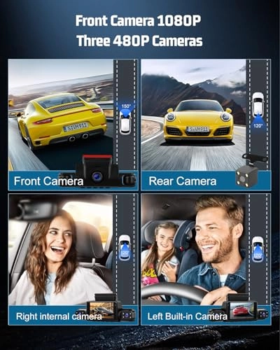 4 Channel Front and Rear Dash Cam - 1080P