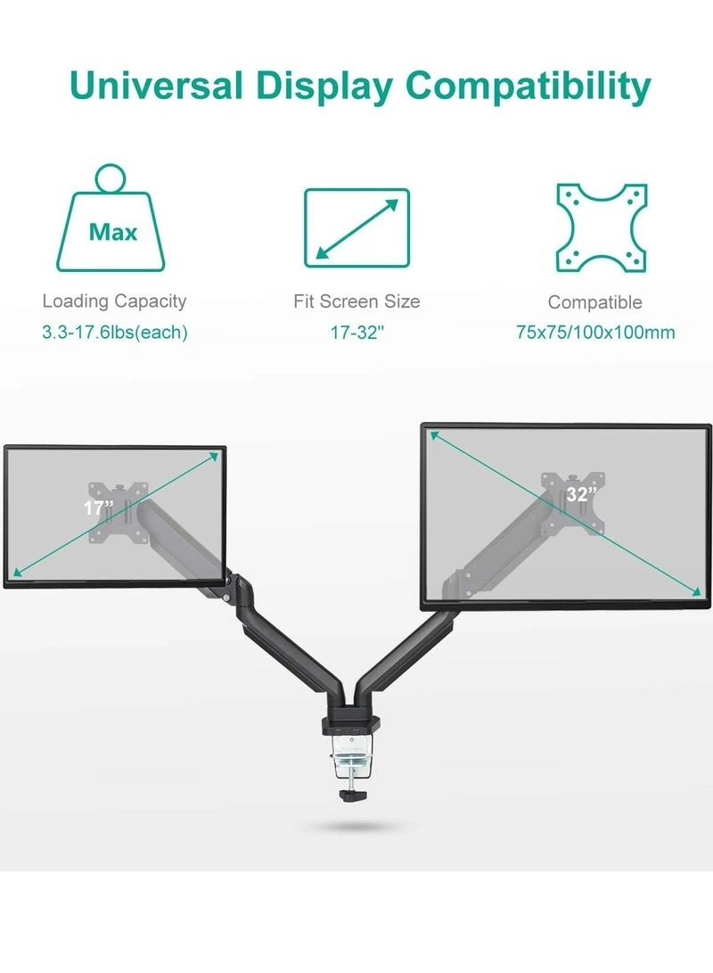 Dual Monitor Stand - Dual 13-32 inch VESA 75/100mm