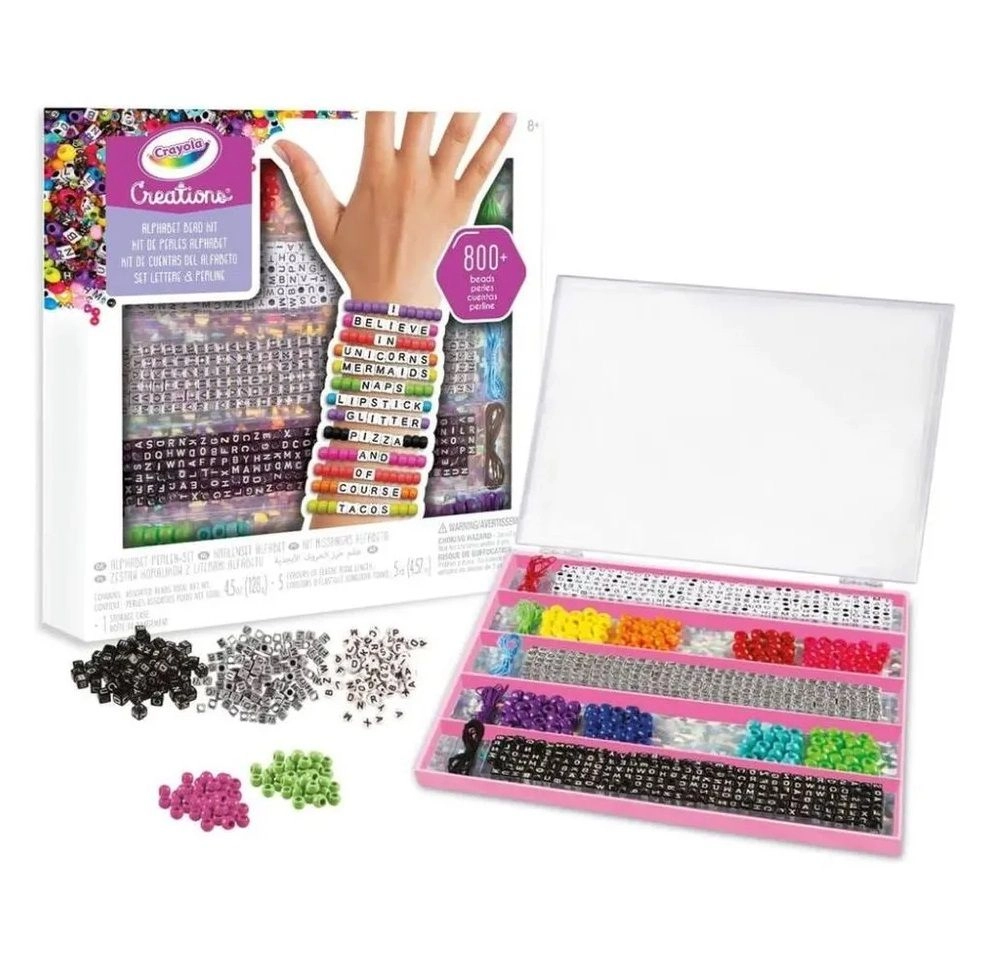 Creations Personalized Letters Bracelet Making Kit - 800+ beads alphabet charms 8+