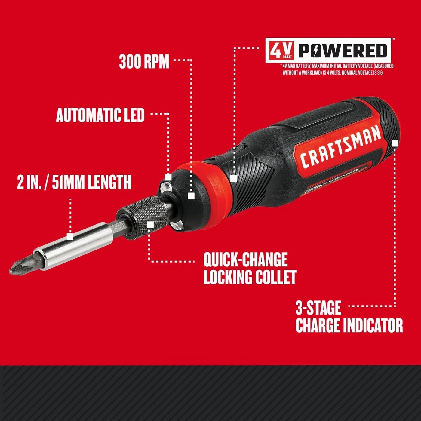 CMHT66718B20 - 4V 300 RPM Electric Screwdriver Set