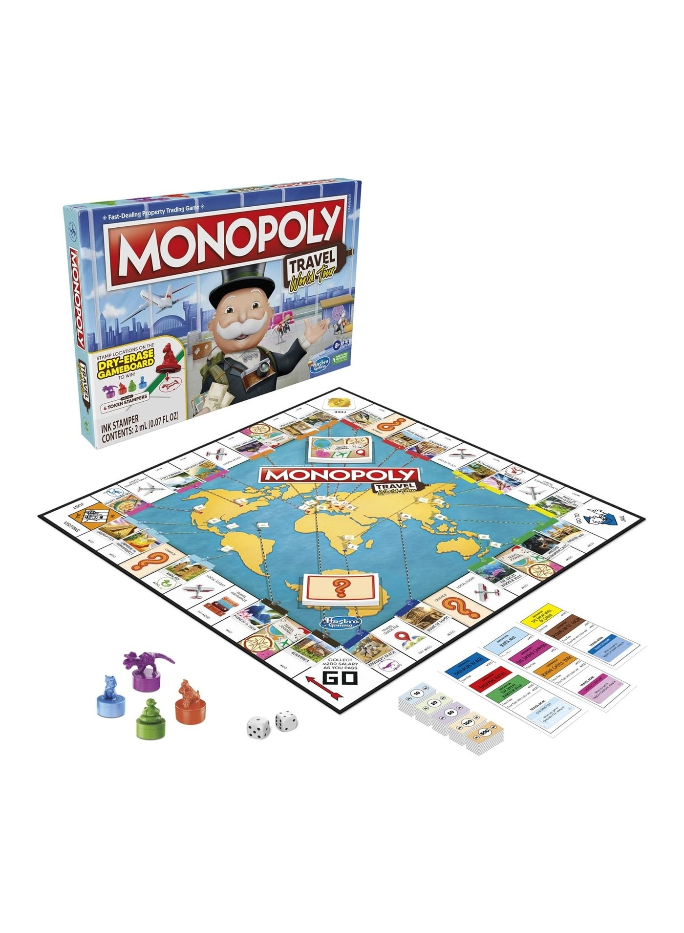 Monopoly: World Tour - Token Stampers Dry-Erase Gameboard Bundle