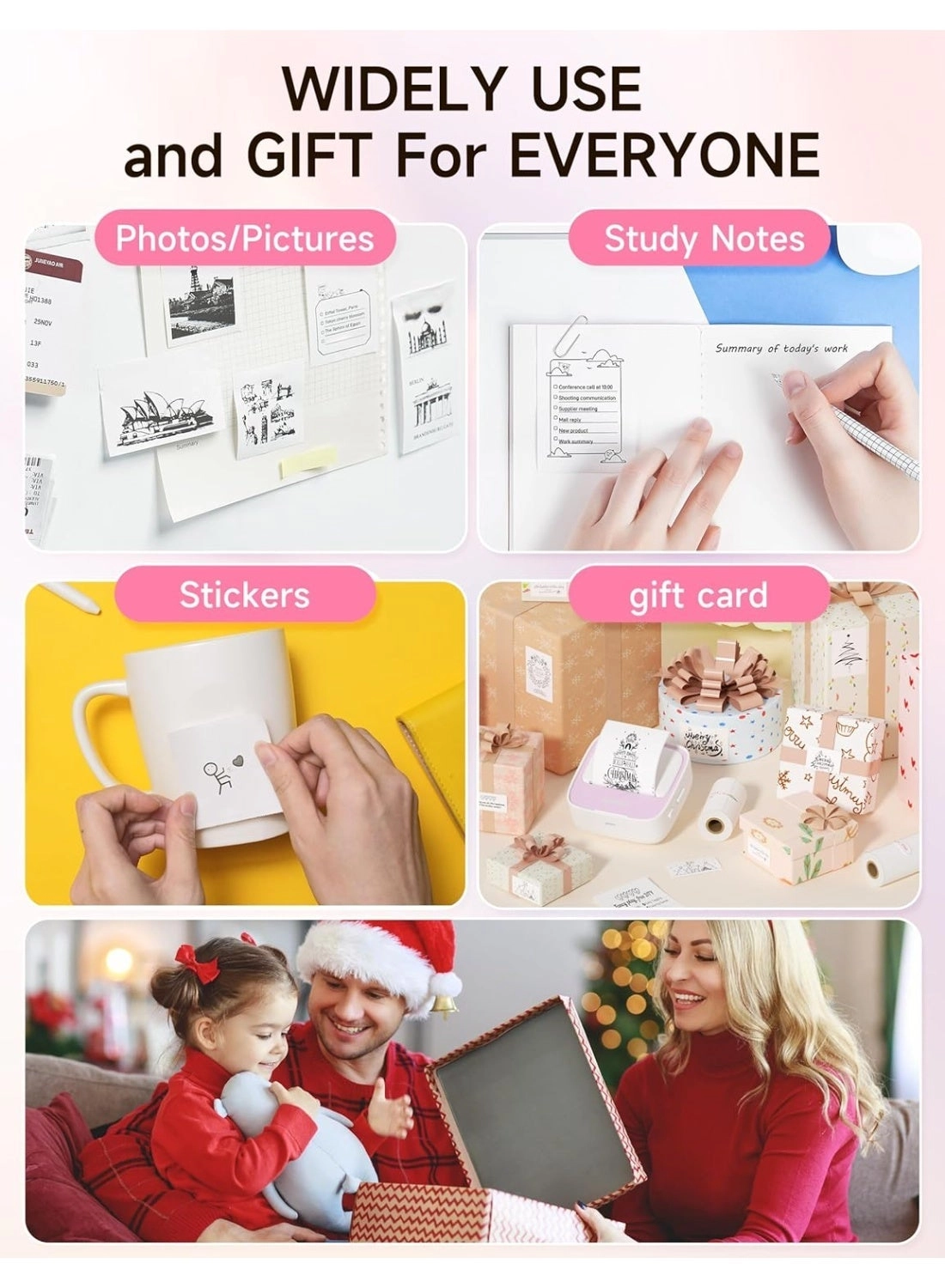 Portable Sticker Maker - Thermal Printer 1 Roll Sticker Paper Blue