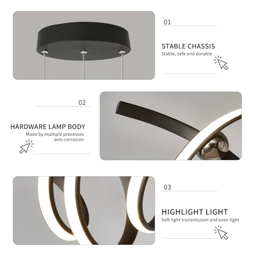 Dimmable LED Chandelier - 59"/149cm