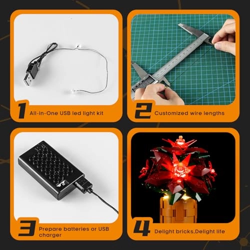 Light for Lego-10370 Poinsettia