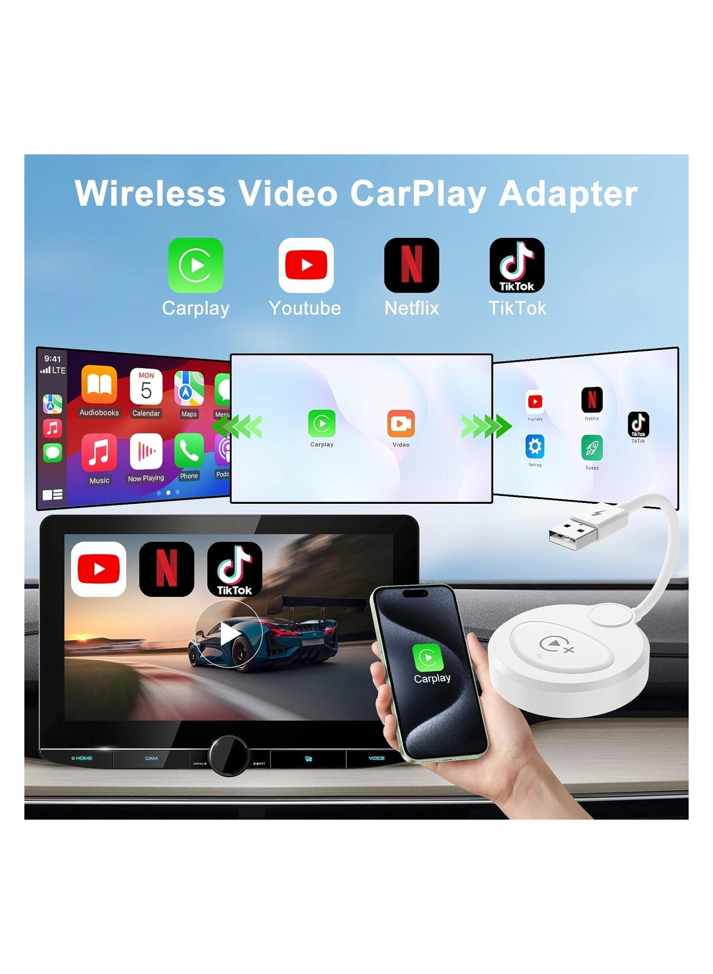 CarPlay Wireless/Android Auto Adapter - USB