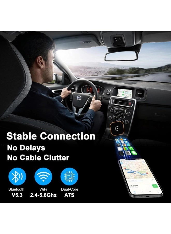 2-in-1 Wireless Carplay Adapter - Bluetooth 5.2 Wireless Apple Android