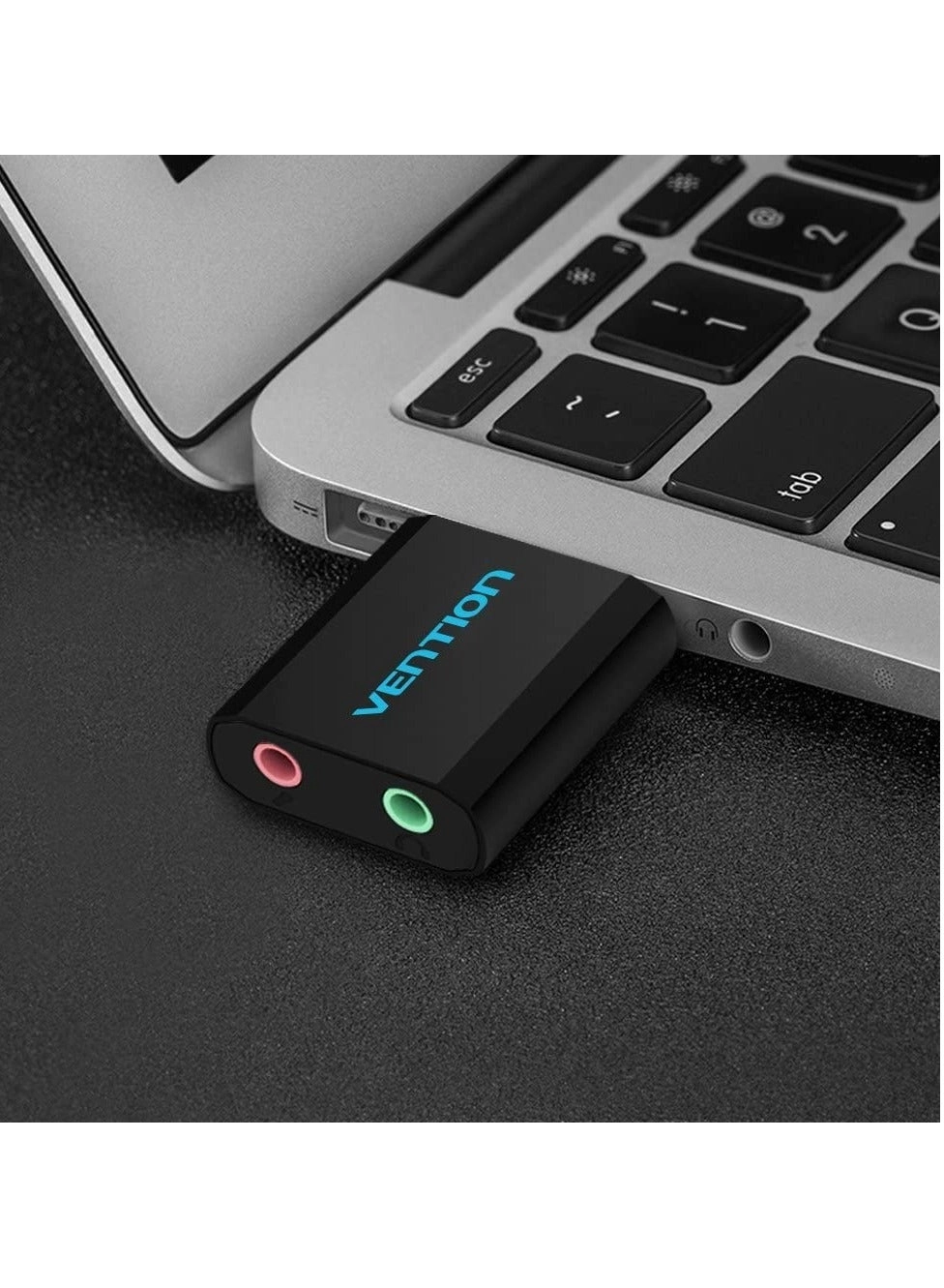 USB External Sound Card - Stereo Earphone Mic Adapter for PC/Laptop/PS4