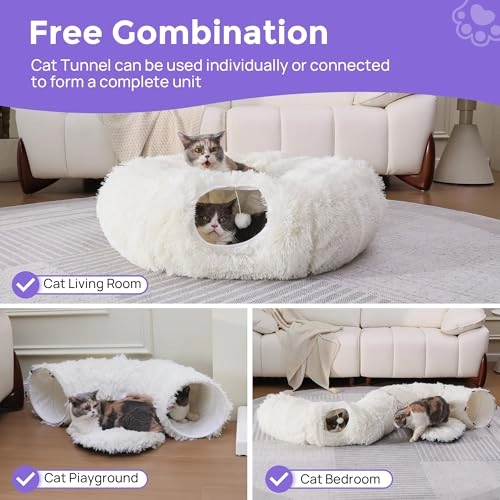 cat tunnel bed - 91.4L x 29.2W x 29.2H centimeters Plush Iron