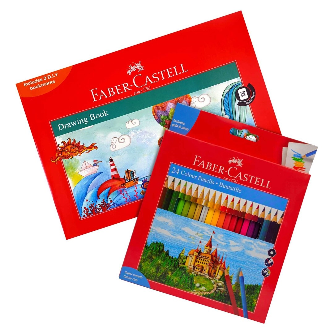 Colour Pencil - 24 PCS + Drawing Book