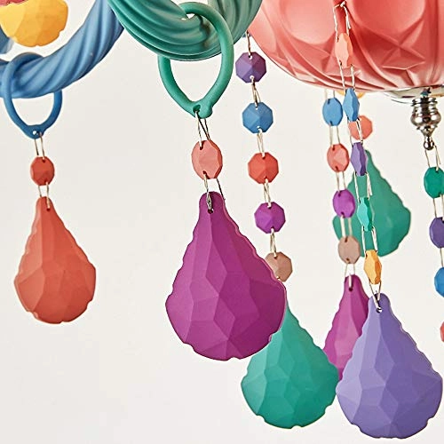 Colorful Crystal Chandelier - warm white