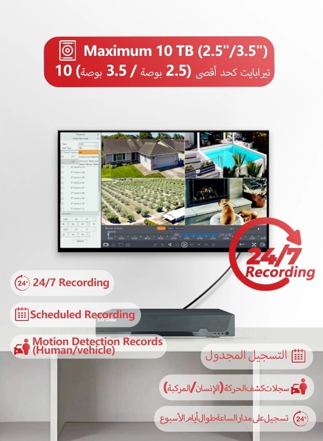 Bullet Camera - 8 megapixel + NVR - 8CH