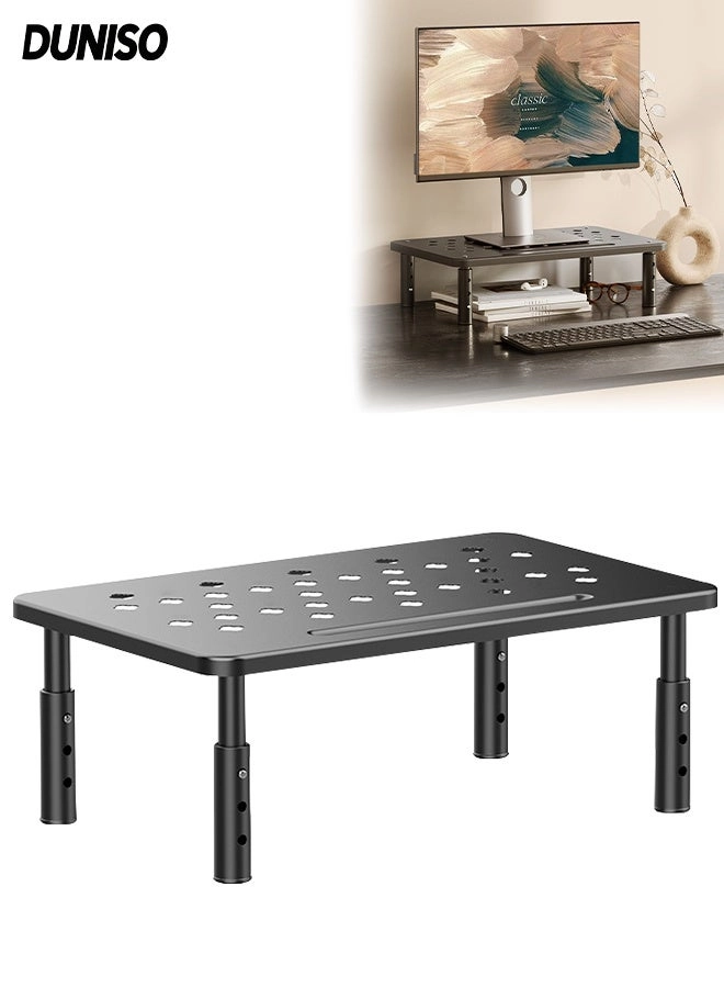 DUNISO Computer Monitor Stand - 3 Levels Adjustable Ventilated Platform 37x23cm