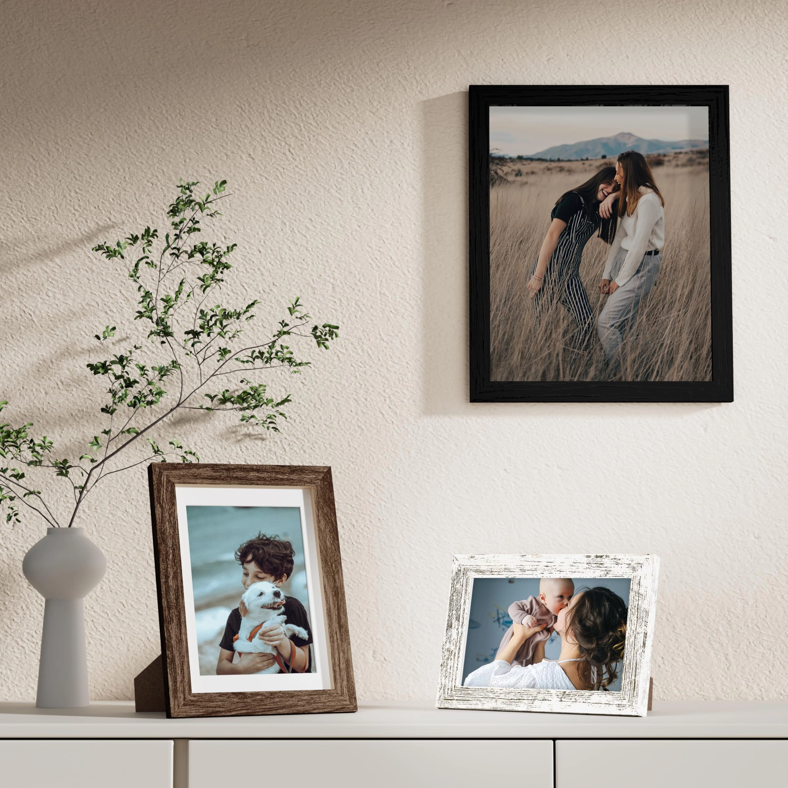 Picture Frames Set - 10 Pack Rustic Grey