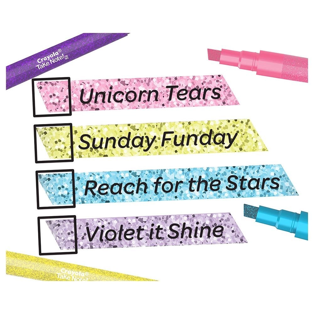 Glitter Highlighters - chisel tip