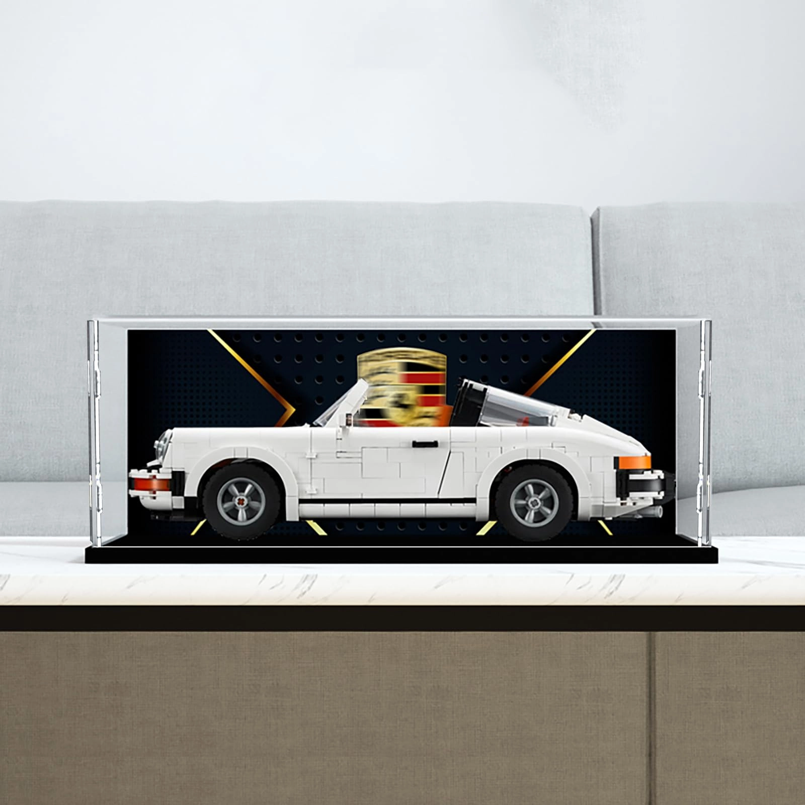 Acrylic Display Case (10295) - Dust-Proof Black Base (3mm) 40x20x15cm