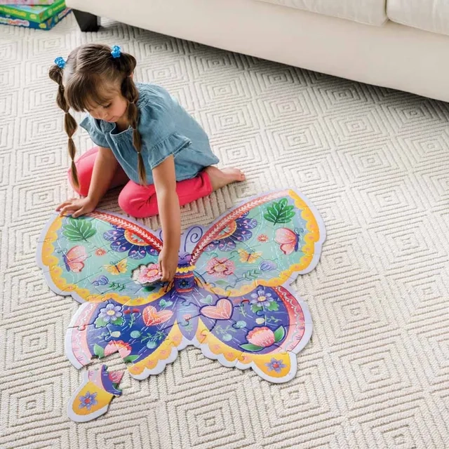 Shimmery Butterfly Floor Puzzle - 4 + 53 pieces