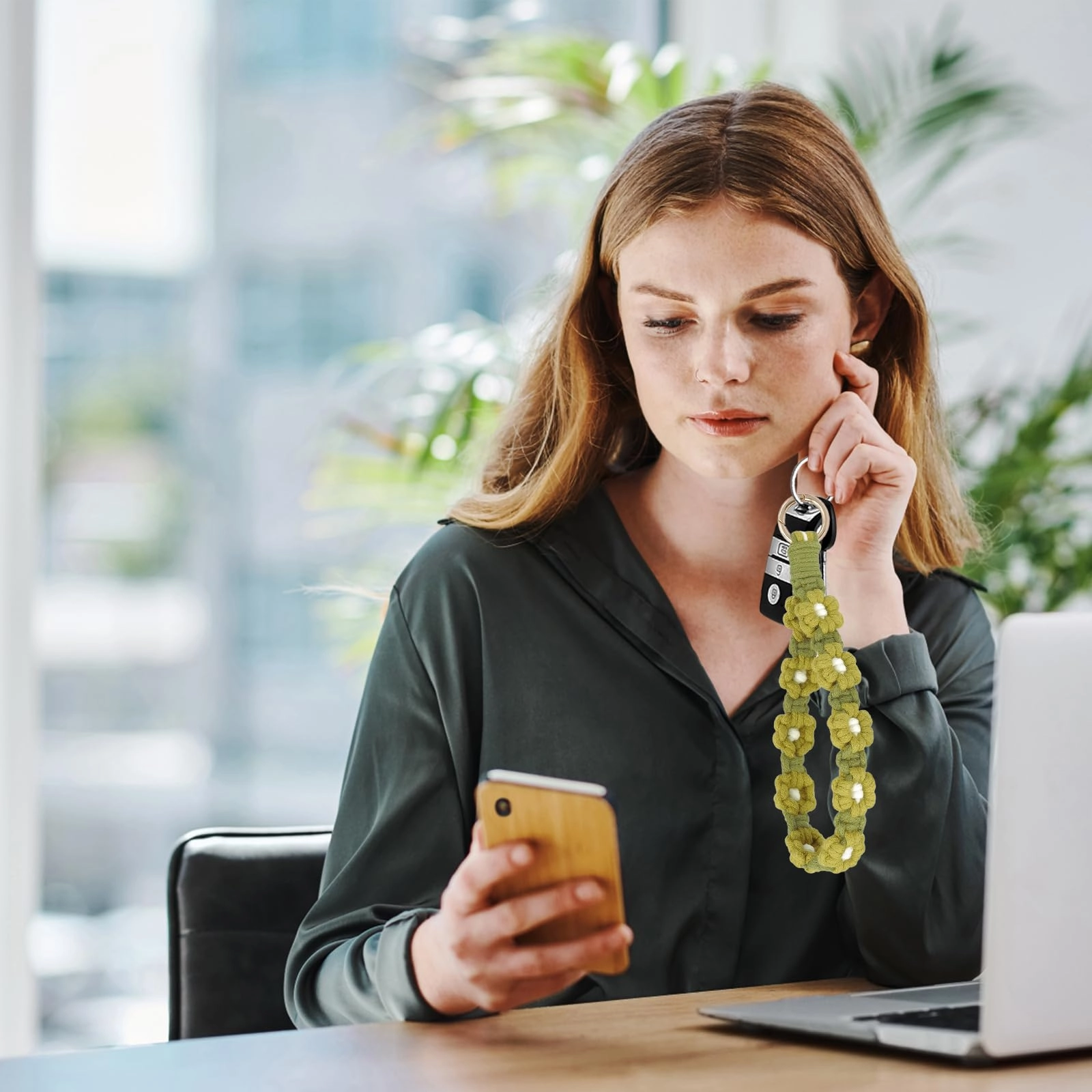 Boho Macrame Keychain - Car