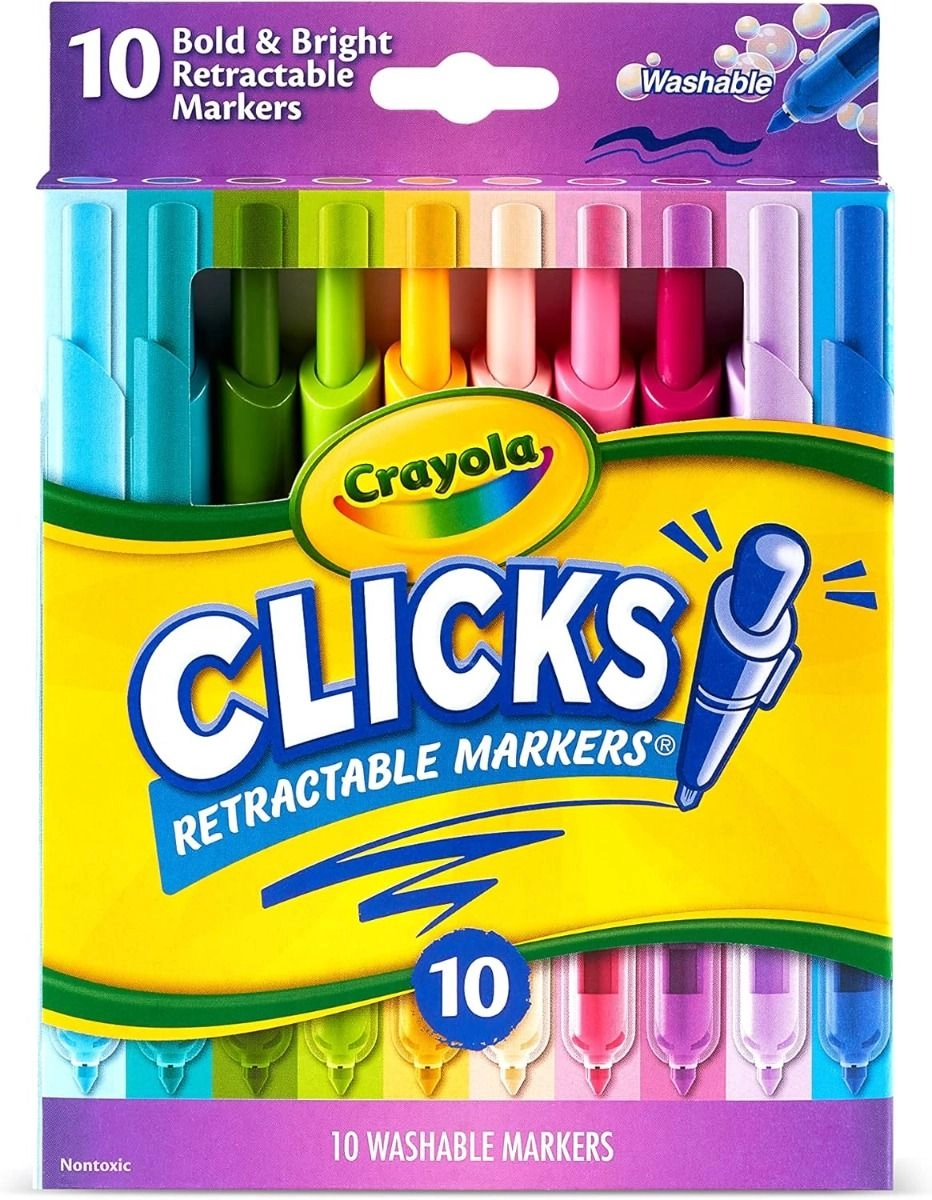 Clicks Retractable Markers - 10 different shades conical tips