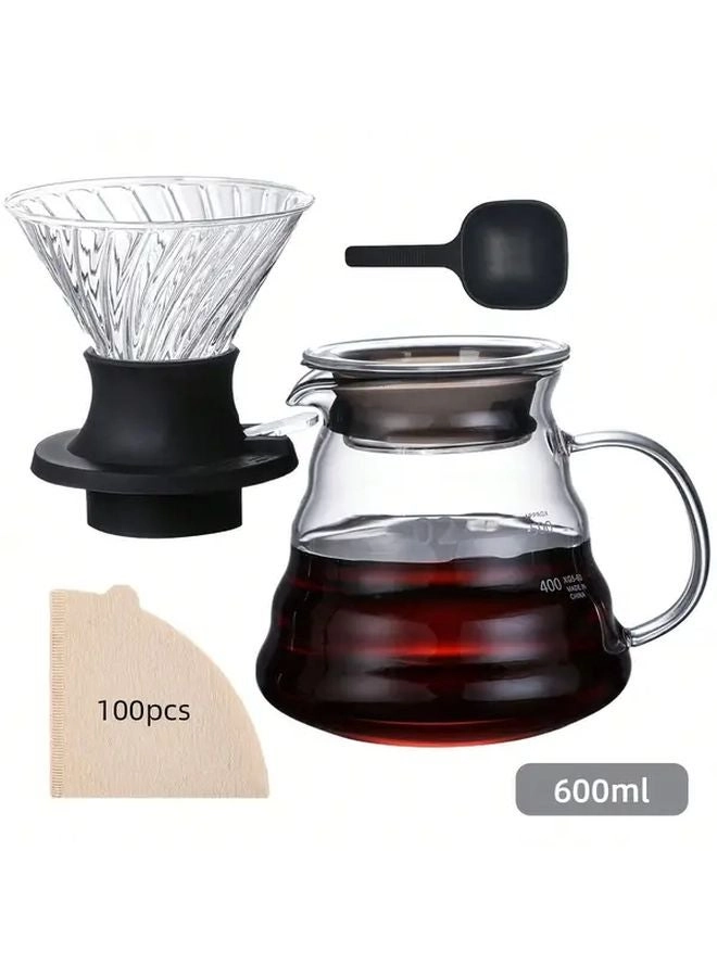 Leeseph Pour Over Set - Glass Carafe V02 Paper Filters
