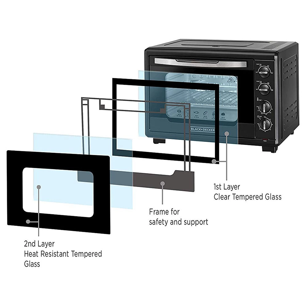 Double Glass Toaster Oven - 55 Liter