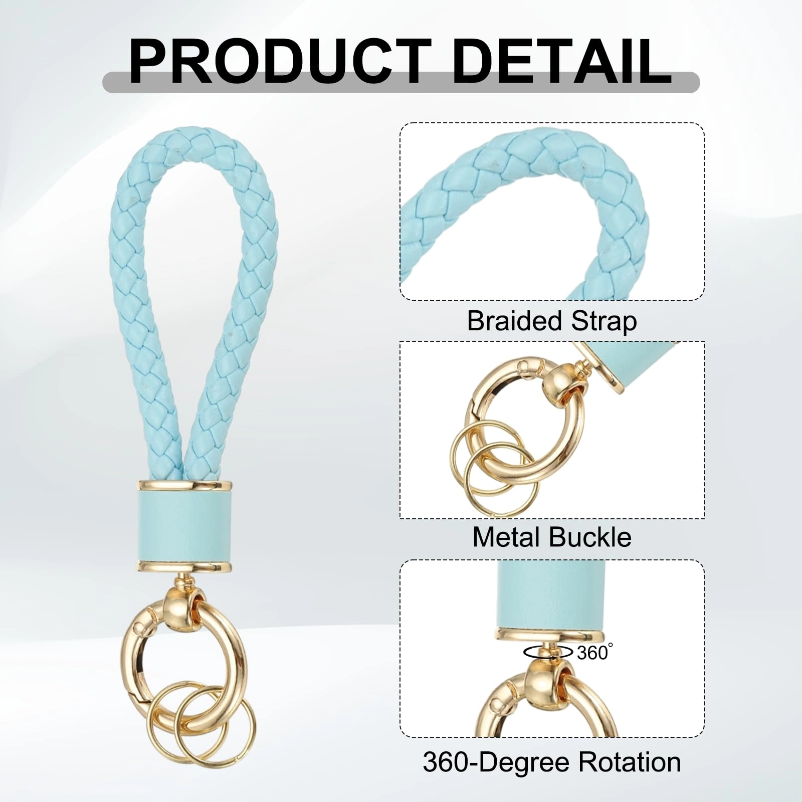 Braided Leather Keychain - Animal