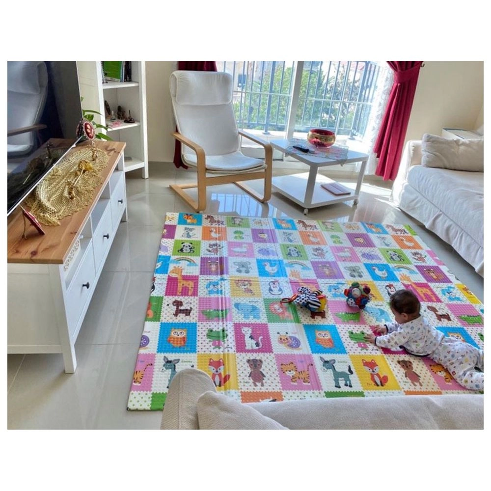 Reversible & Foldable Playmat - vibrant animal 0 month & above