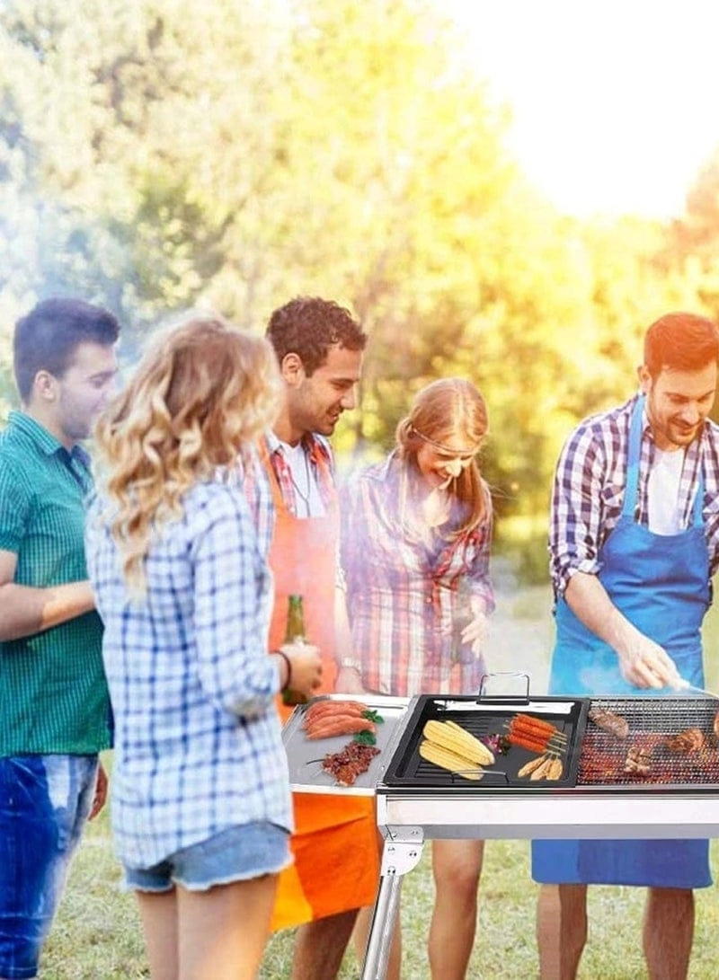 Portable Stainless Steel BBQ Grill - charcoal