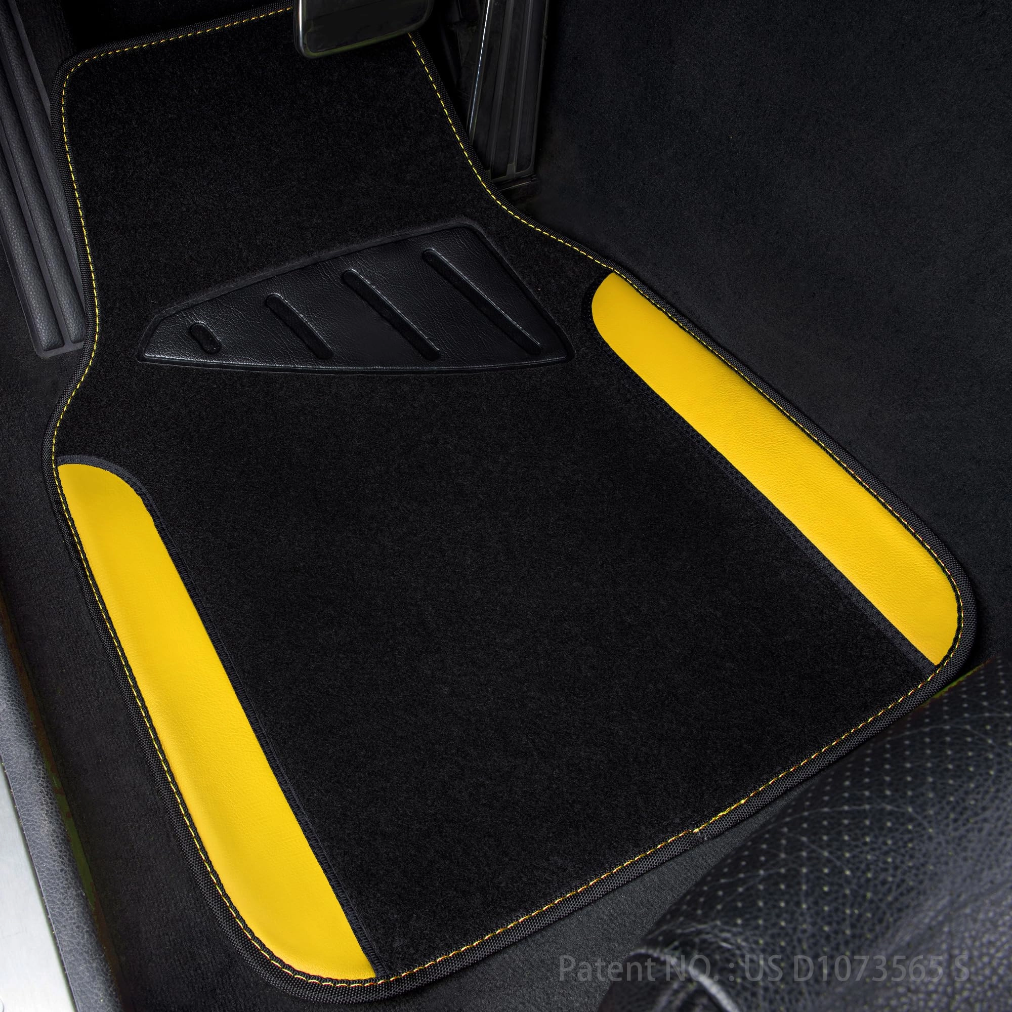 Universal Fit Car Floor Mats - Set of 4pcs Black and Burgundy