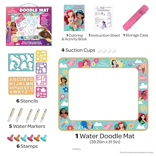 Imagine Ink Water Surprise Doodle Mat - 5 water pens 6 stencils 6 stampers
