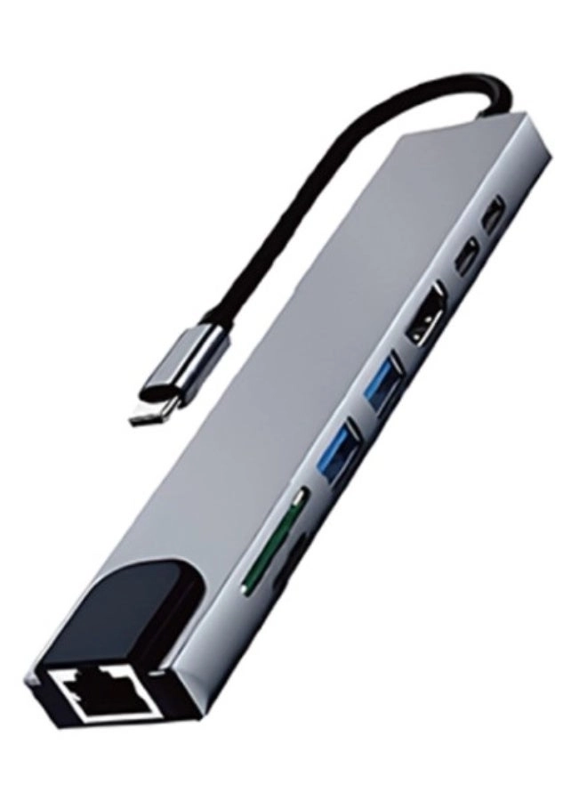 Type C Hub Adapter - 4K HDMI 100Mbps Ethernet PD 100W