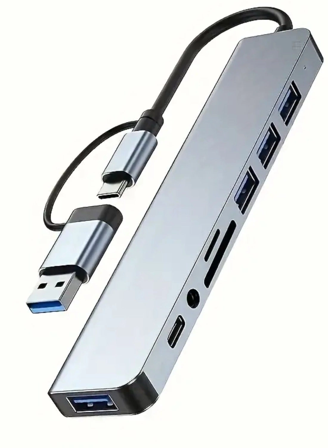USB Hub Multiport Adapter - 8-in-1 4 USB 3.0 Ports USB-C