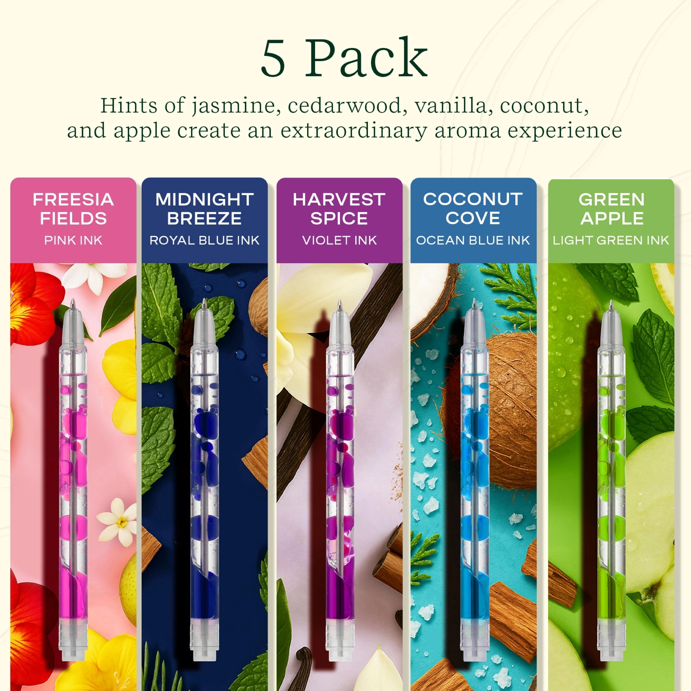Scented Lava Gel Pen - 5-Pack 0.5mm