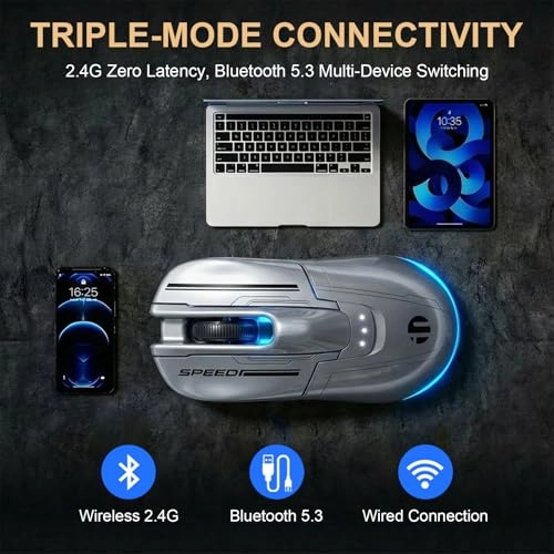 Tri-Mode Wireless Gaming Mouse - 2.4G/Bluetooth/USB-C