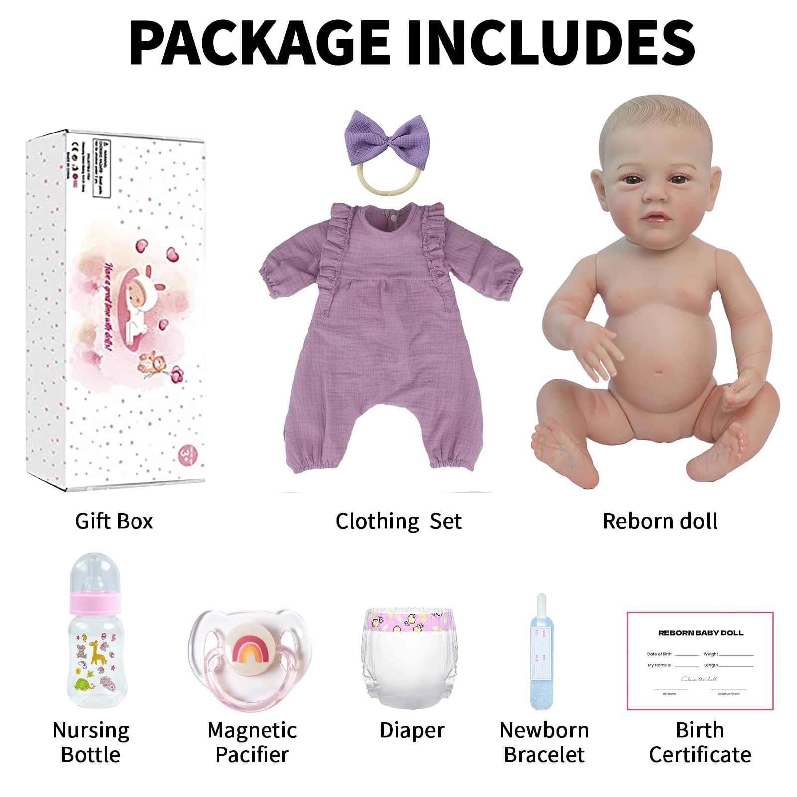 Mary Reborn Baby Doll - 18 Inch Silicone Full Body Vinyl Weighted Ages 3+