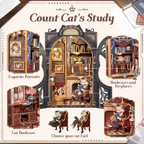 Book Nook Kit - Count Cat's Study