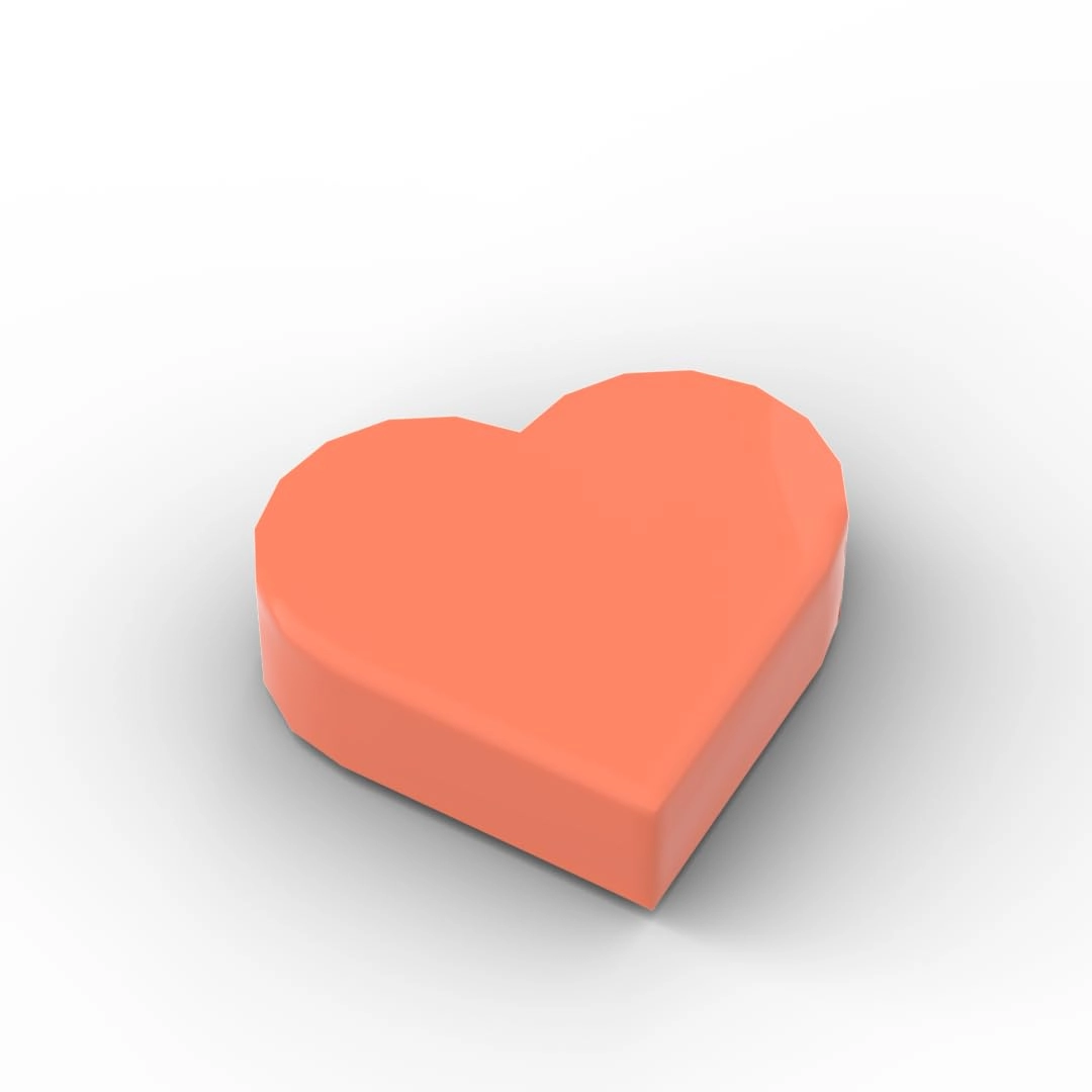 XYEIUGO Ornaments 1x1 Heart Light Panel (GDS-2175-018X50) - 39739 Coral Orange