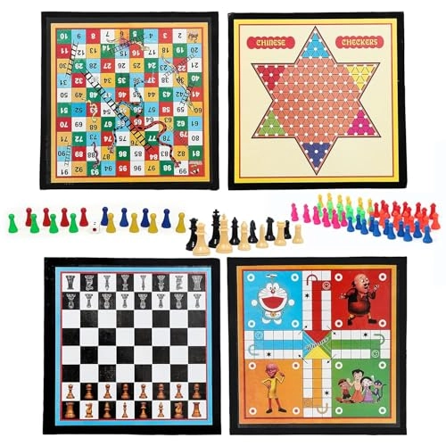 Chess & Ludo Board - 2 in 1 Reversible Foldable