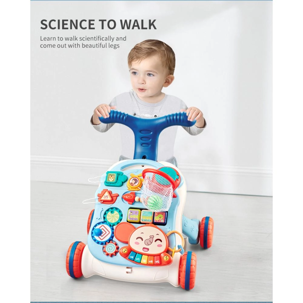 3-In-1 Baby Walker Rotating Chair & Table Playset - Pink Suitable for 6 months and above