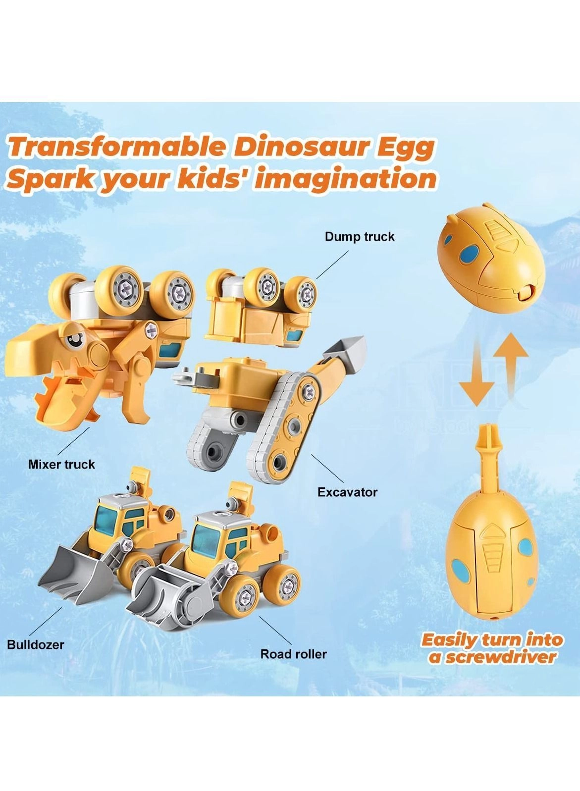 Dinosaur 5-in-1 Take Apart Transform Vehicles