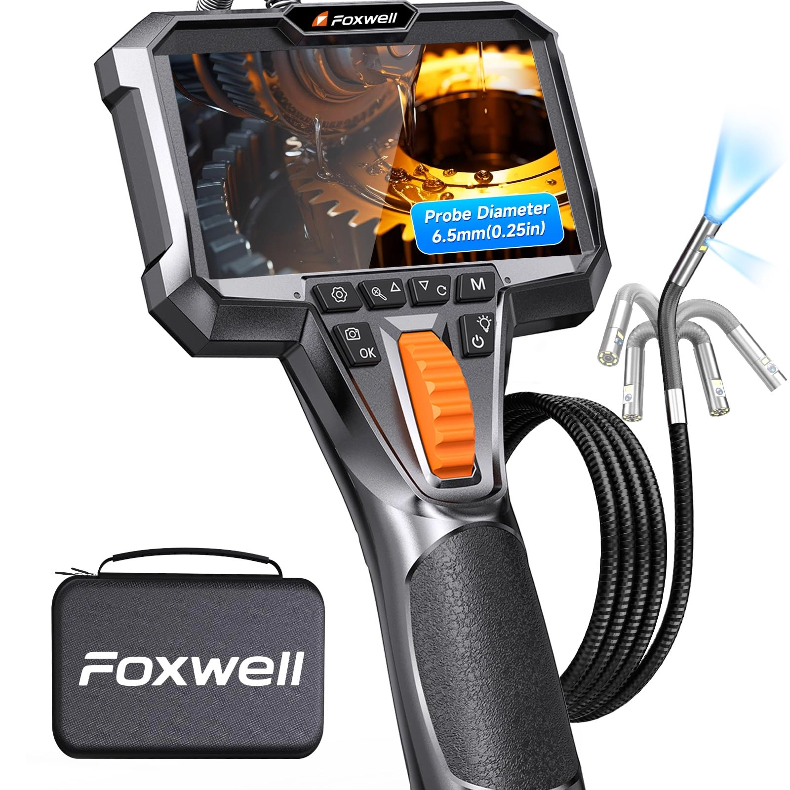Foxwell Dual Lens Articulating Borescope - 0.25in 5.3FT