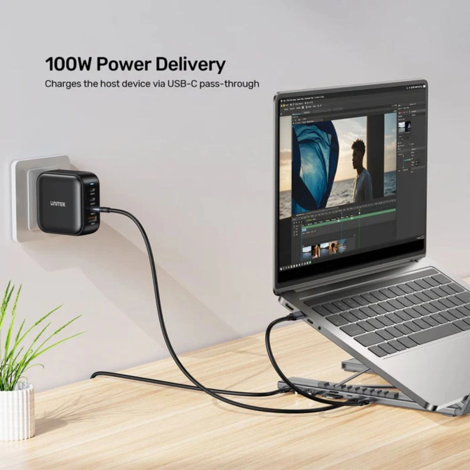 7-in-1 USB-C Foldable Laptop Stand - 100W Power Delivery 4K@60Hz HDMI
