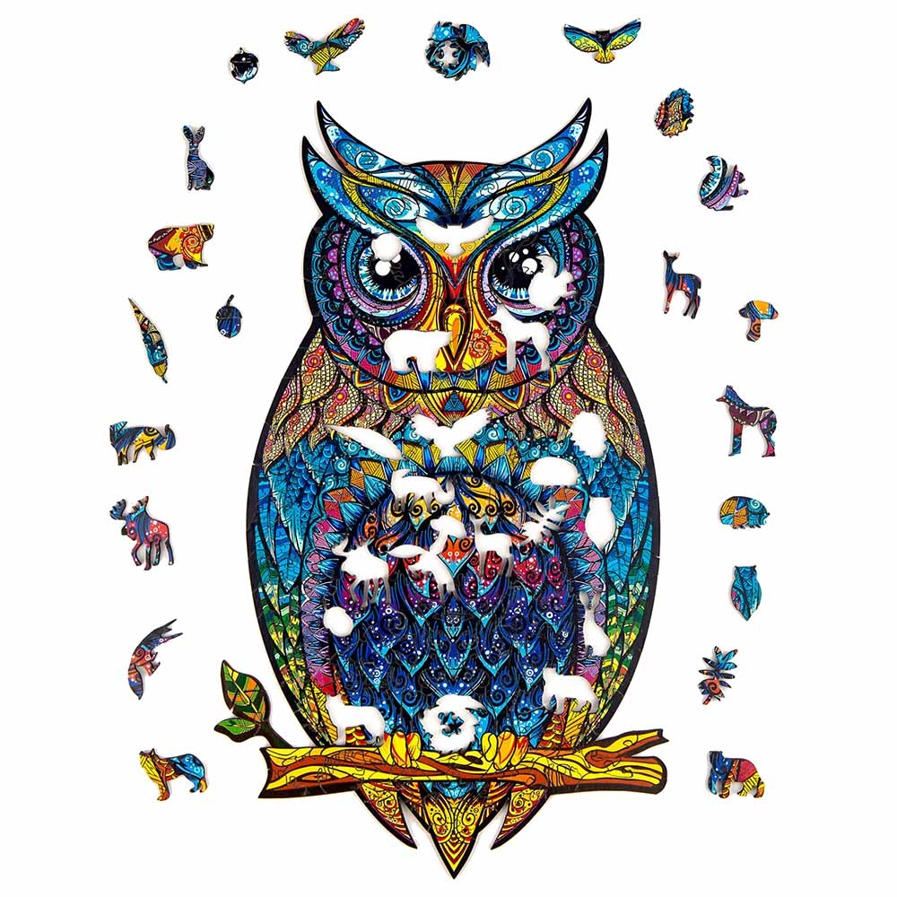 Charming Owl Wooden Puzzle (4107390-OWL_KS) - 366 pcs